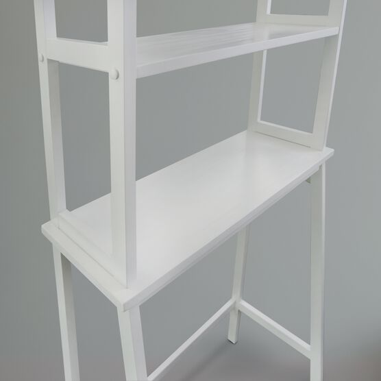 Spacesaver 100% Solid Wood Over The Toilet Rack with Shelves - White, , alternate image number null
