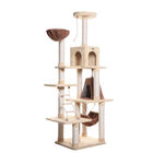 Real Wood 78" Cat Climber Play House Ffurniture With Playhouse, Lounge Basket, , alternate image number null