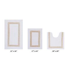Hotel Collectionis Bath Mat Rug 3 Piece Set (17" x 24" | 20" x 20" | 21" x 34")