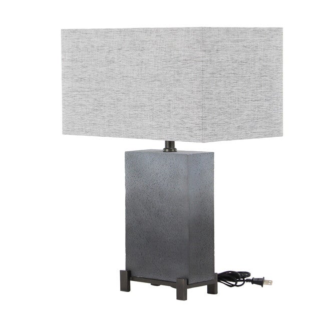 Grey Polystone Transitional Table Lamp, , alternate image number null