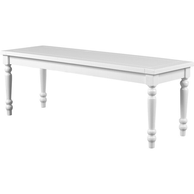Philippe Dining Bench, White, WHITE, alternate image number 1