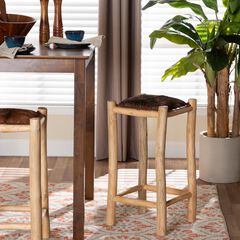 Rivera Genuine Goat Leather Counter Stool