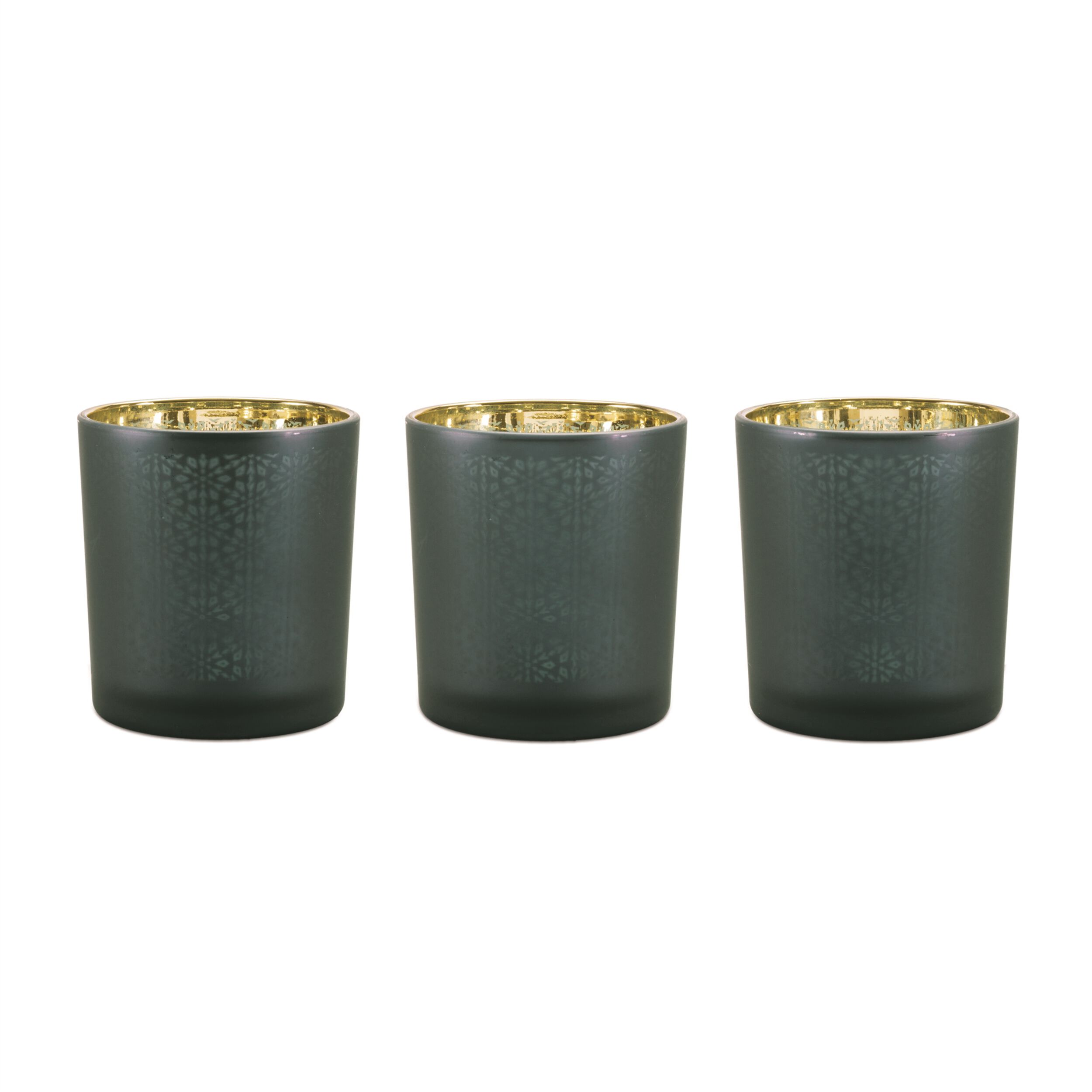 Geometric Patterned Votive Holder (Set of 3), GREEN GOLD, hi-res image number 0