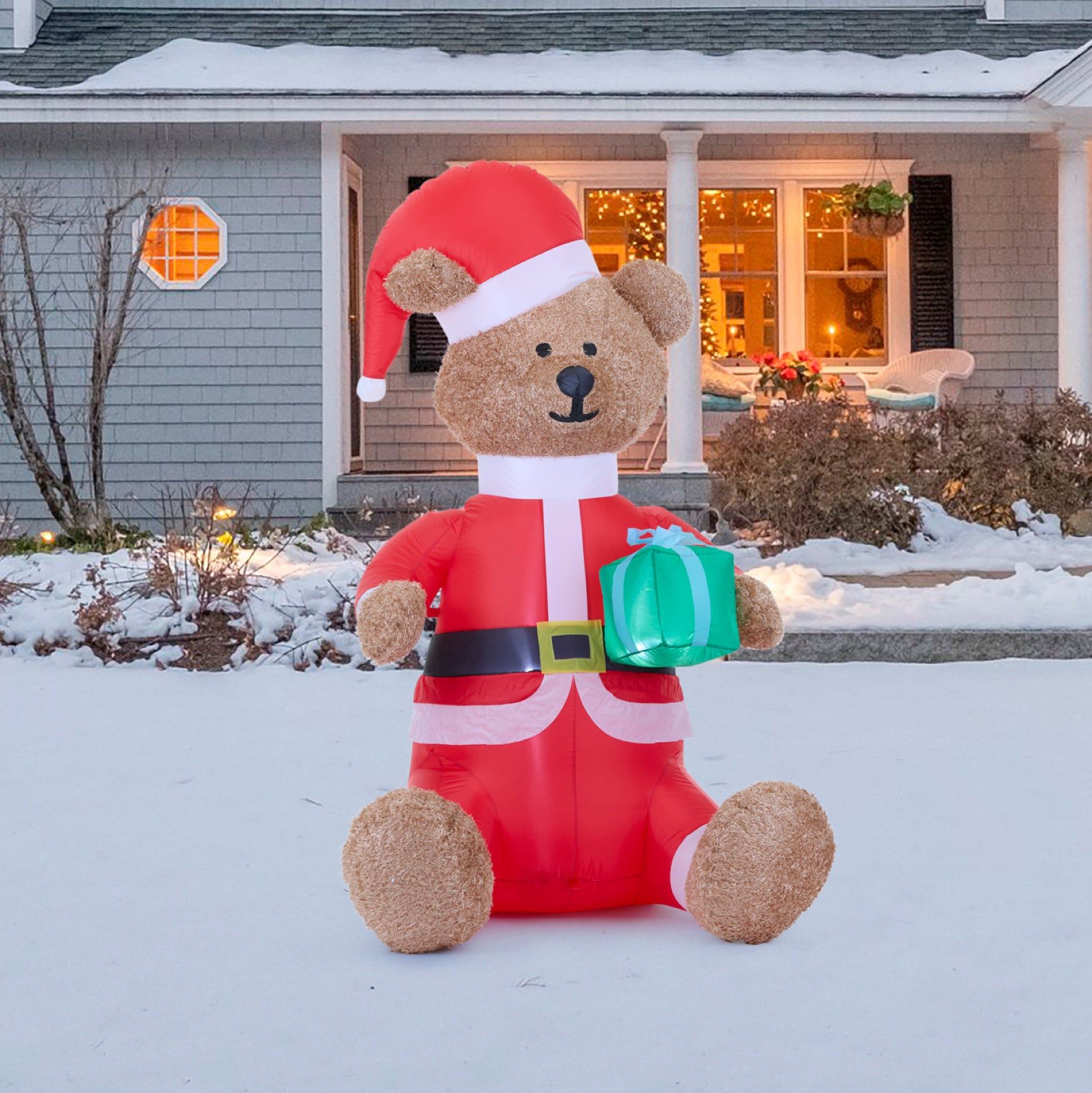 6' Inflatable Santa Bear