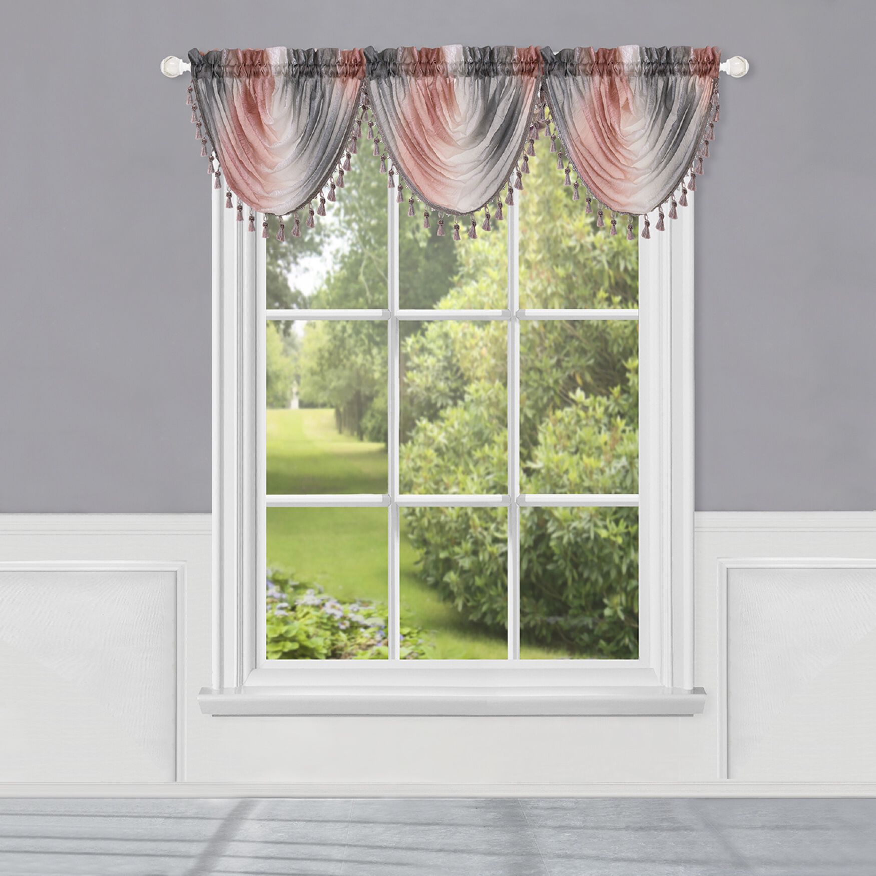 Ombre Waterfall Valance, BLUSH, hi-res image number 0