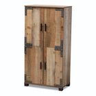 Cyrille Farmhouse Rustic Finished Wood 4-Door Shoe Cabinet Furniture, BROWN, hi-res image number null