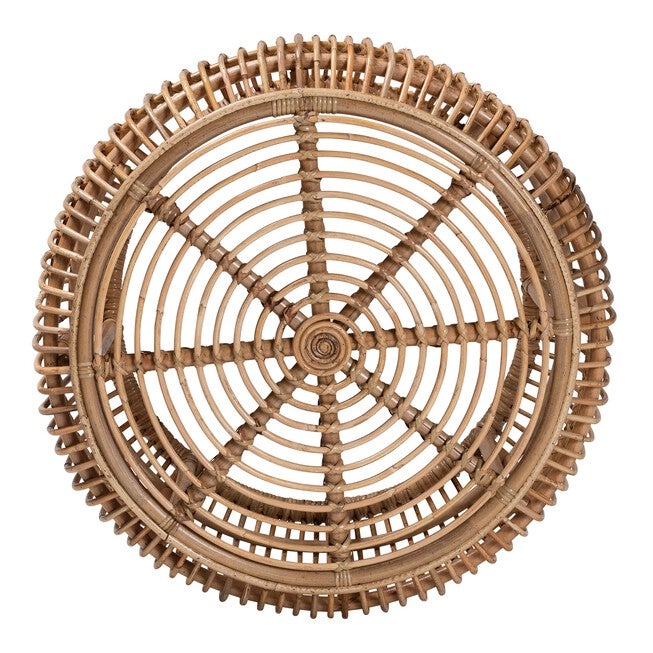 Aliane Modern Bohemian Natural Brown Antique Rattan Coffee Table, , alternate image number null