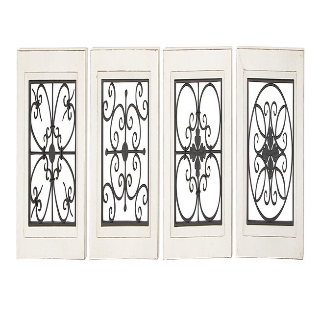 Set Of 4 Black Wood Farmhouse Wall Décor, , alternate image number null