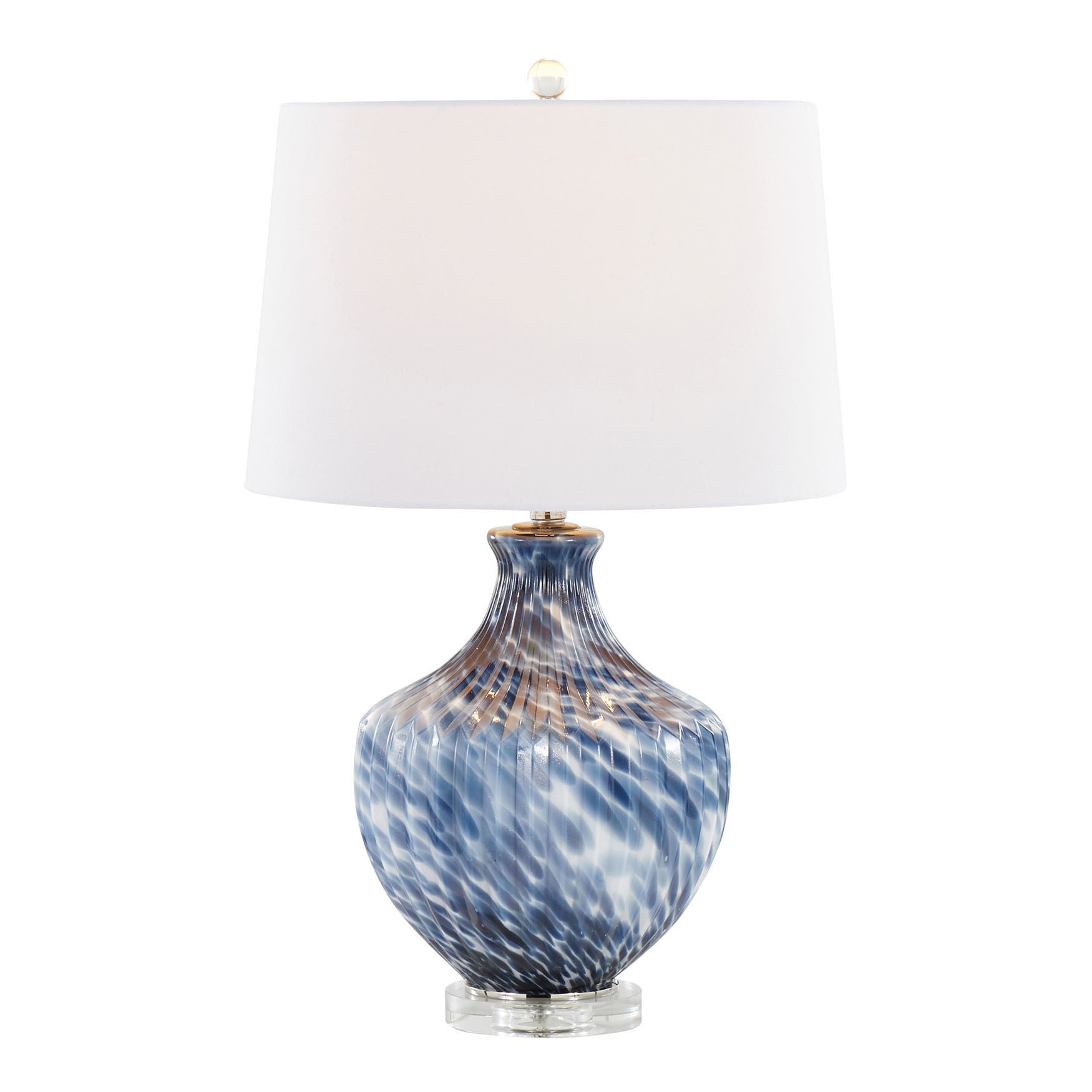 Lotus 27 inches Glass Table Lamp - Set Of 2, , alternate image number 2