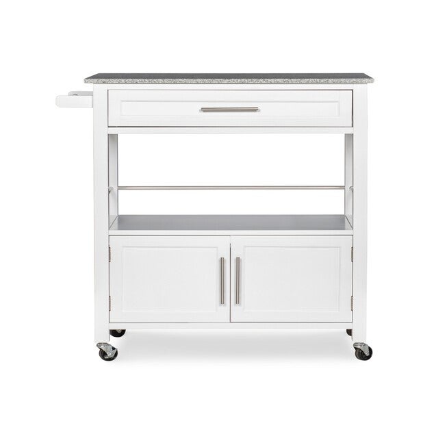 Cameron White Kitchen Cart With Granite Top, , alternate image number 5