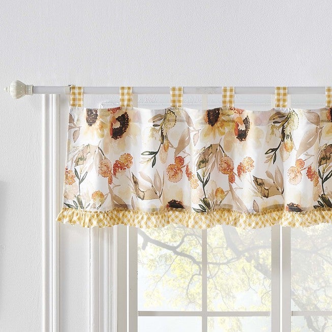 Somerset Ruffled Gingham Window Valance, GOLD, hi-res image number null