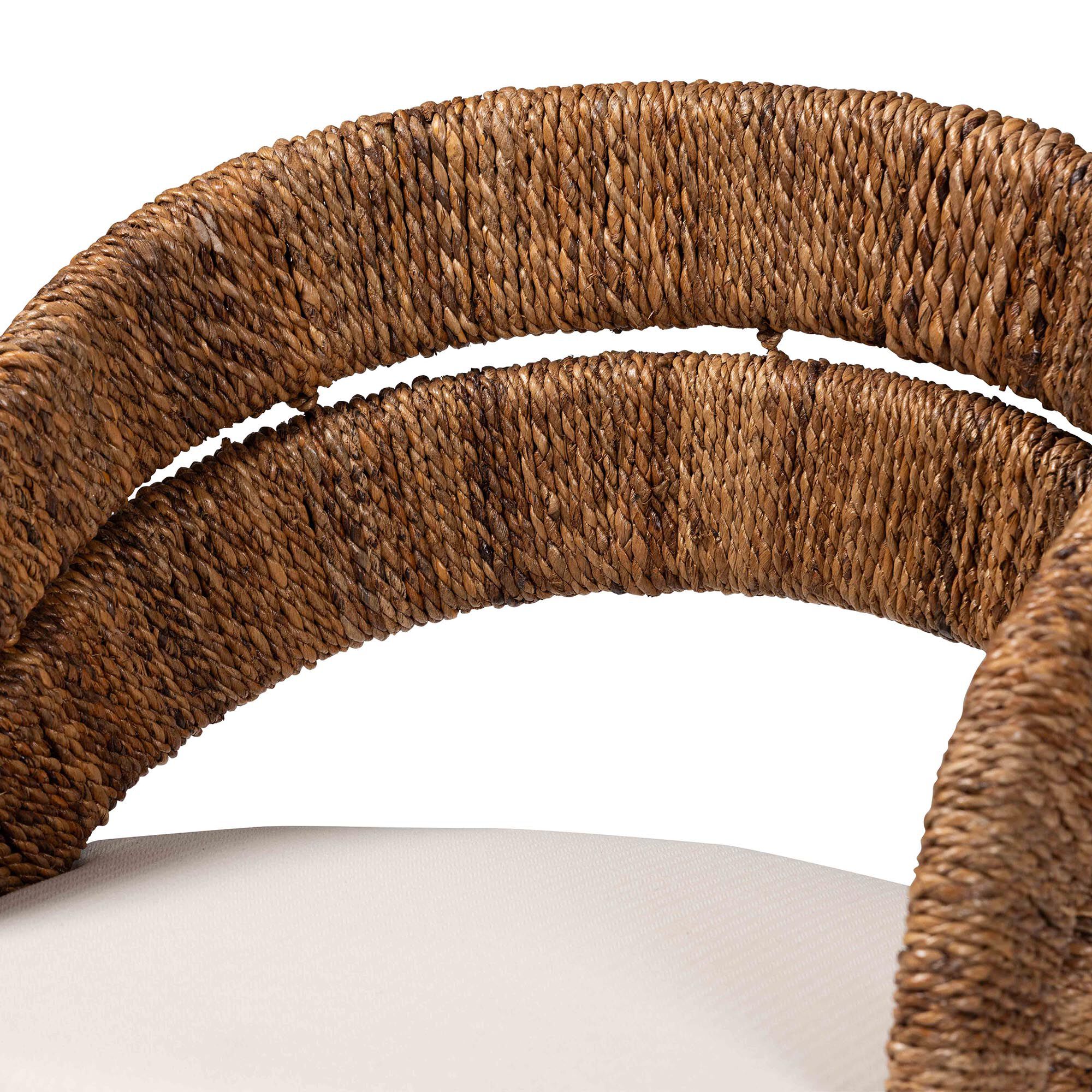 Ubud Bohemian Natural Seagrass and Mahogany Wood Dining Chair, NATURAL, alternate image number 5