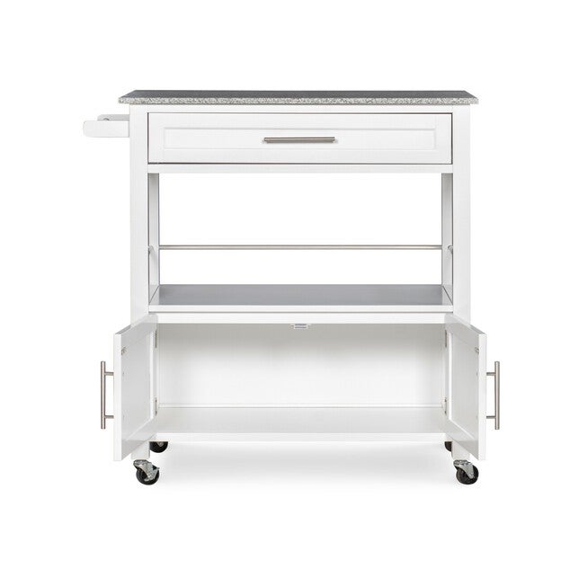 Cameron White Kitchen Cart With Granite Top, , alternate image number 6