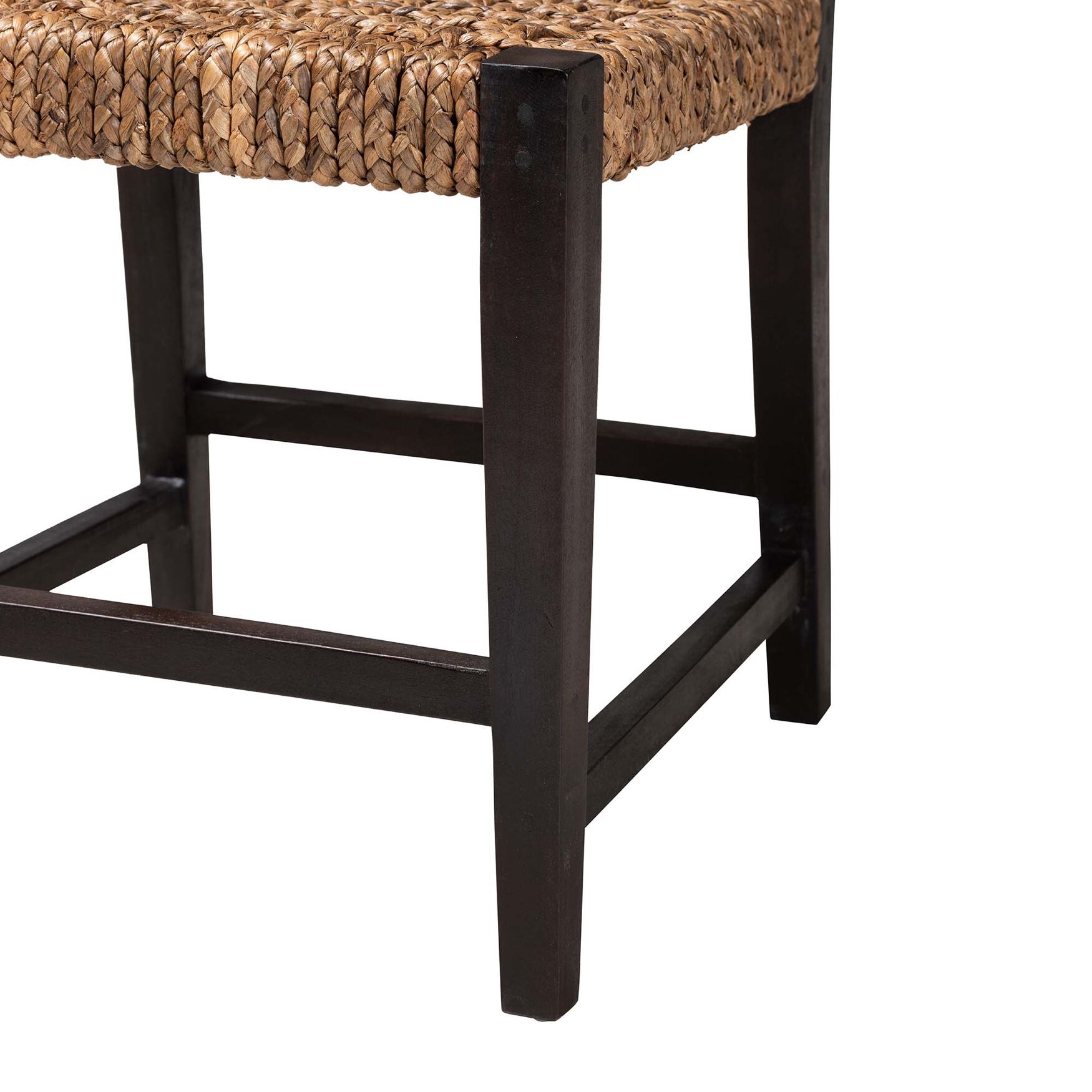 Alise Modern Bohemian Dark Brown Mahogany Wood and Seagrass Dining Chair, , alternate image number 11