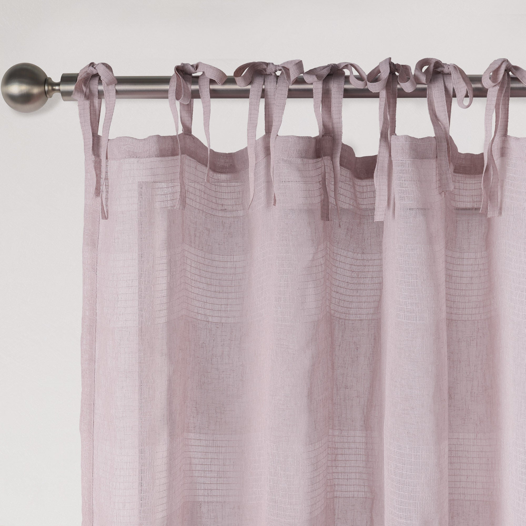 Stripe Sheer Tie Top Panel Pair, LAVENDAR, alternate image number 2