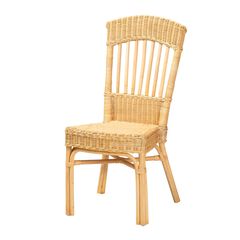 Barito Modern Bohemian Natural Brown Rattan Dining Chair