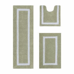 Hotel Collection 100% Cotton 3 Piece (20" X 20" | 21" X 34" | 20" X 60") Bath Rug Set
