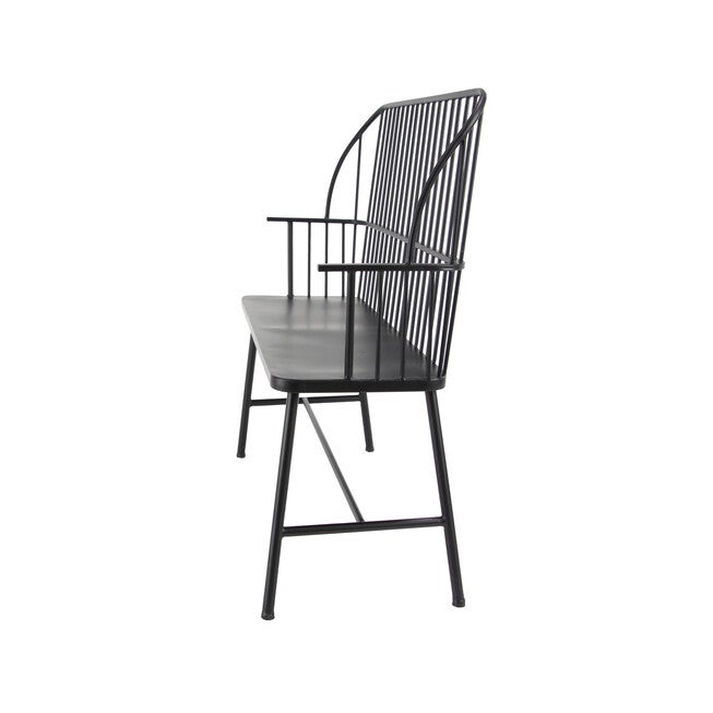 Black Metal Traditional Bench, , alternate image number null