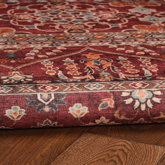 Washable Neil Garnet/Ivory Rug, , alternate image number null