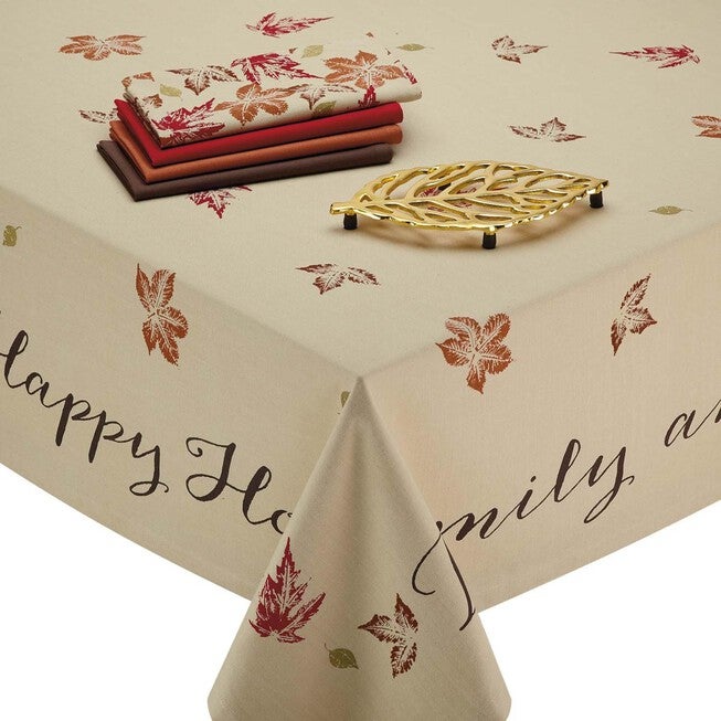 Rustic Leaves Print Tablecloth 60x104, , alternate image number null