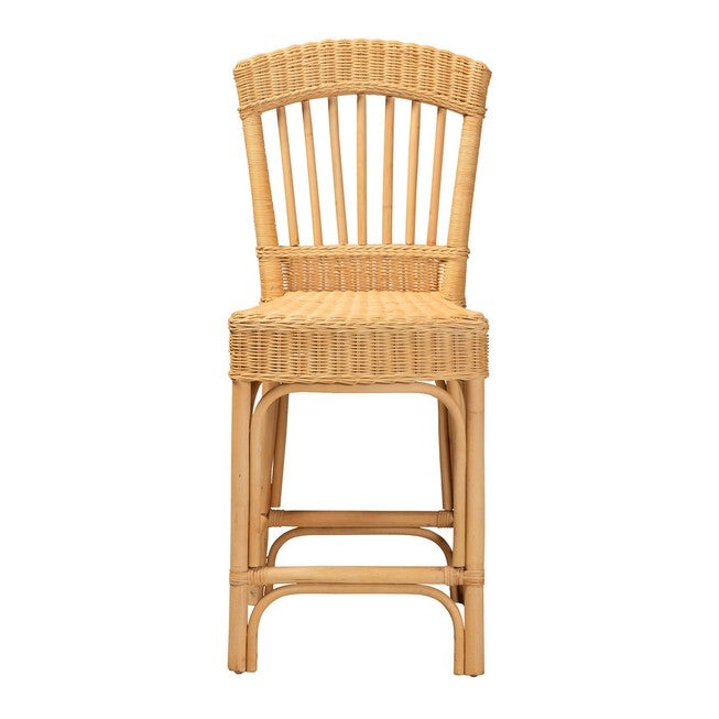 Barito Modern Bohemian Natural Rattan Counter Stool, , on-hover image number 1