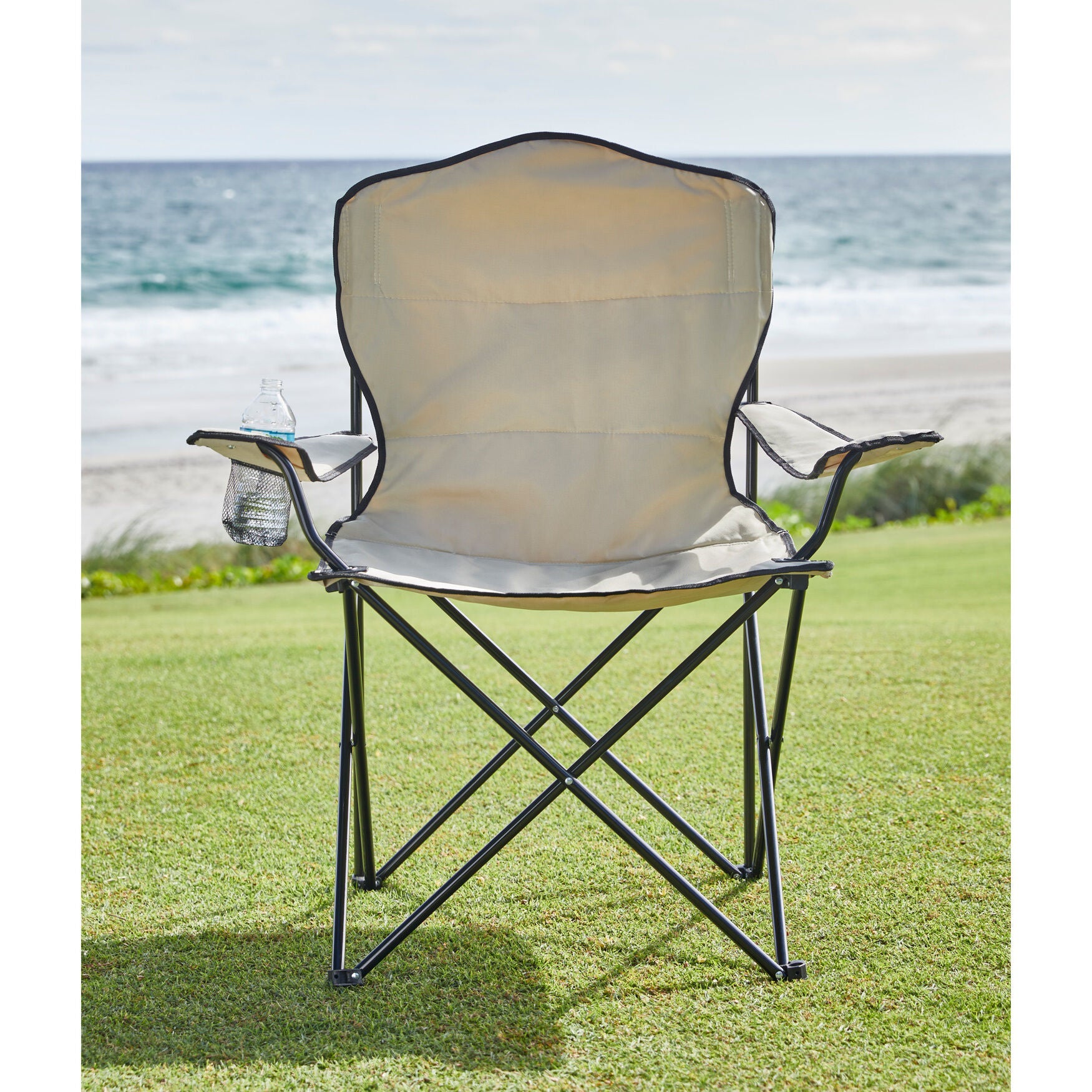 Folding Camping Chair, TAUPE, hi-res image number 0