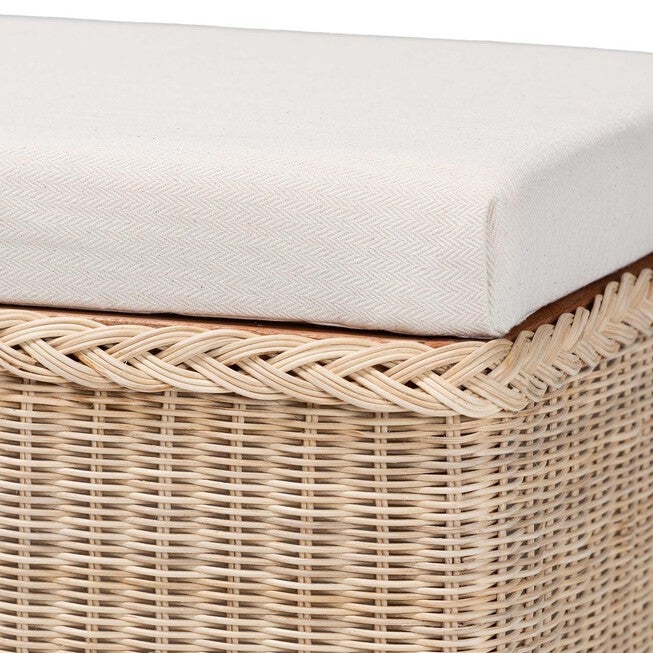 Barid Braided Natural Rattan Storage Bench, Rectangle, NATURAL, alternate image number 5