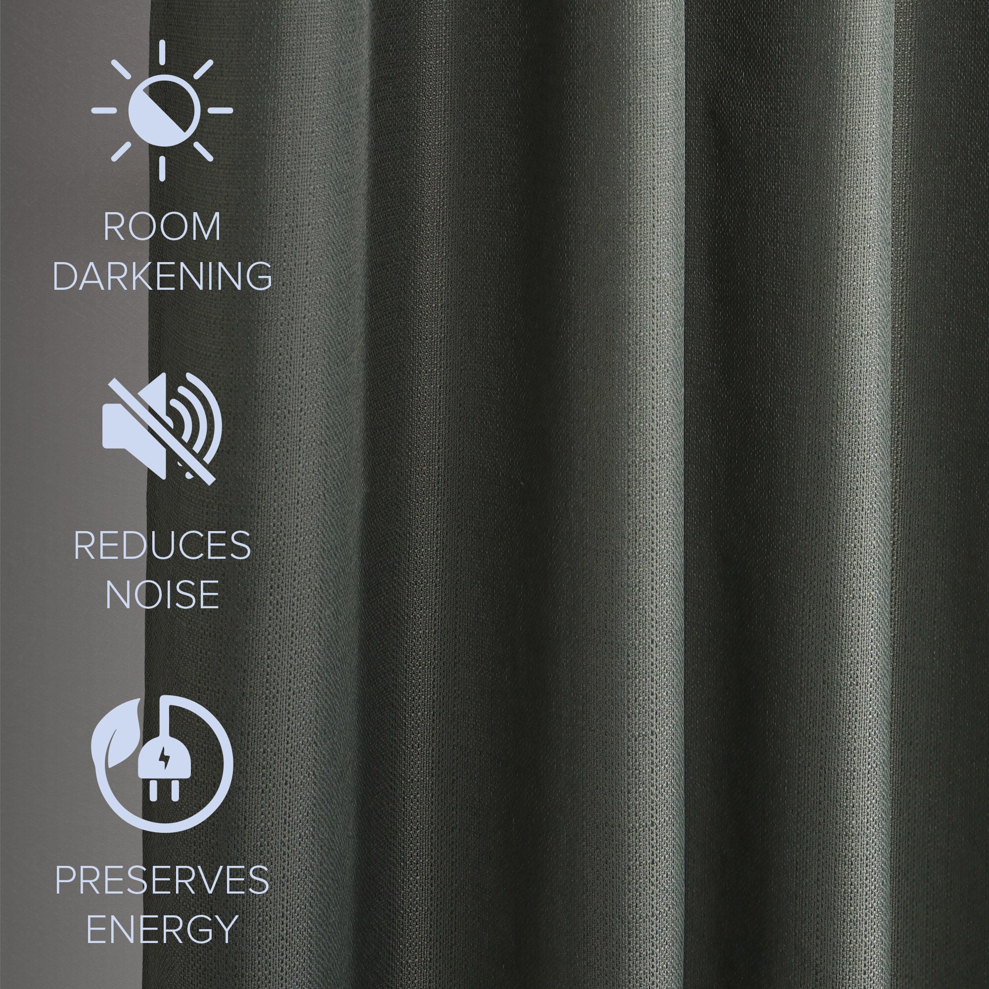 Textured Grid 100% Blackout Grommet Pair, OLIVE, alternate image number 4