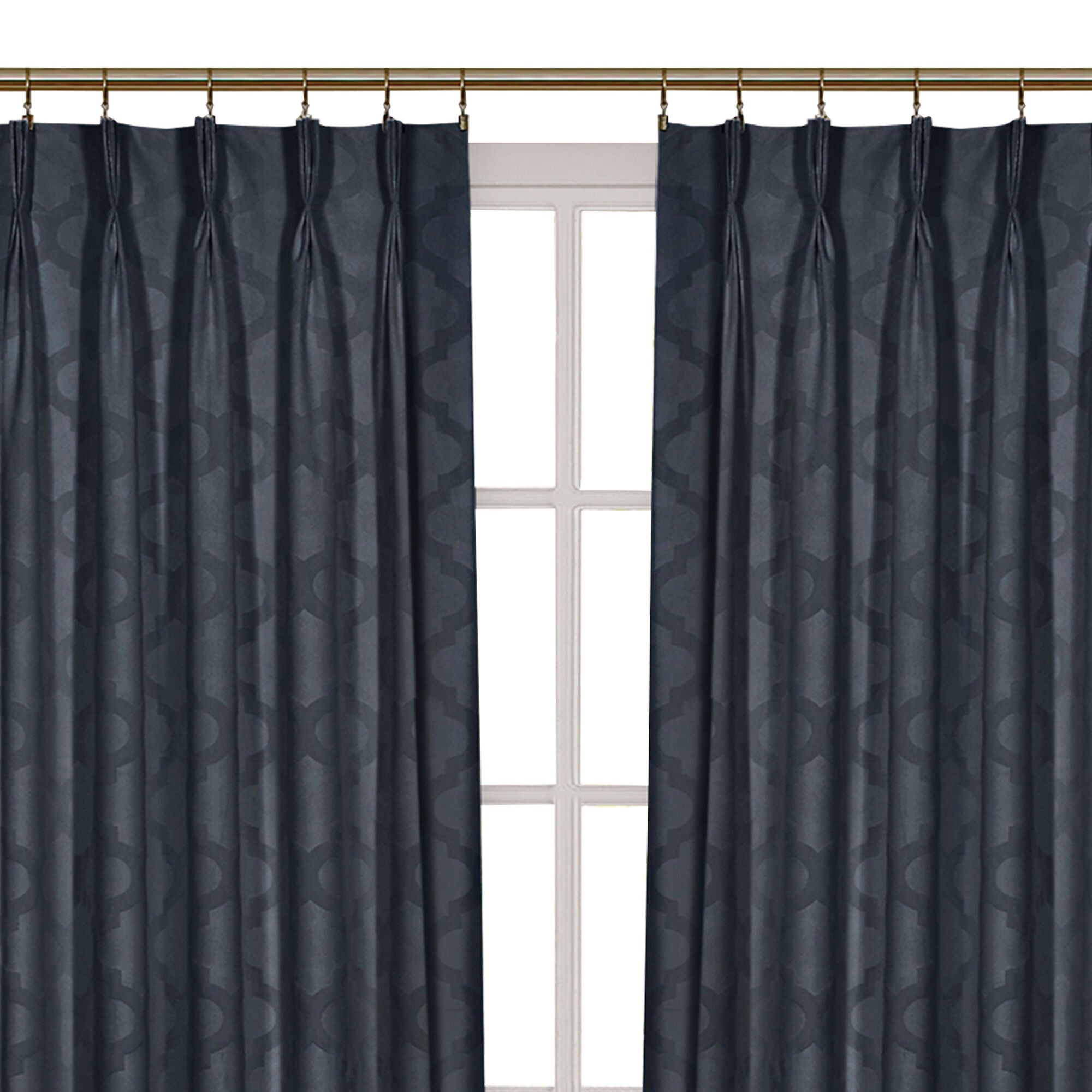 Windsor Room Darkening Pinch Pleat Window Curtain Panel, NAVY, alternate image number 3