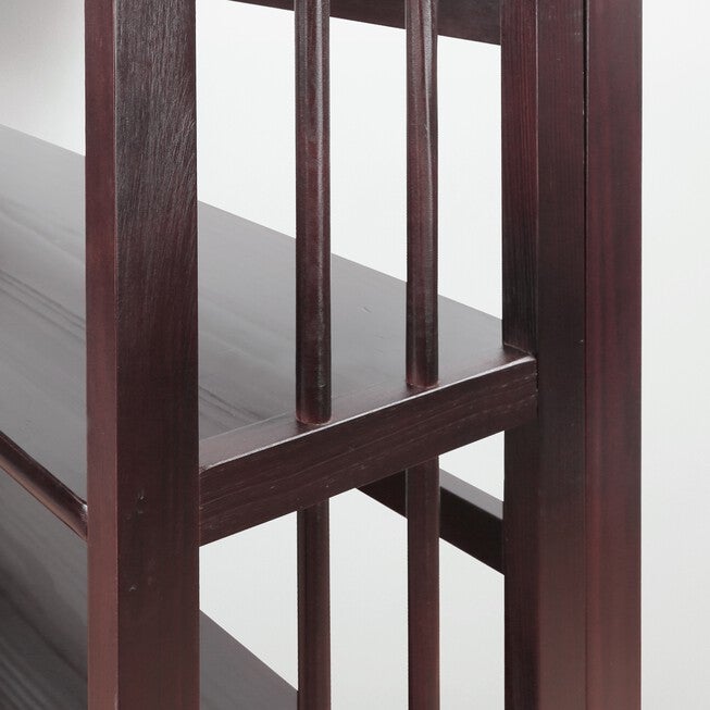 3-Shelf Folding Stackable Bookcase 27.5 inches Wide-Espresso, , alternate image number null