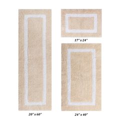 Hotel Collectionis Bath Mat Rug 3 Piece Set (17" x 24" | 24" x 40" | 20" x 60")