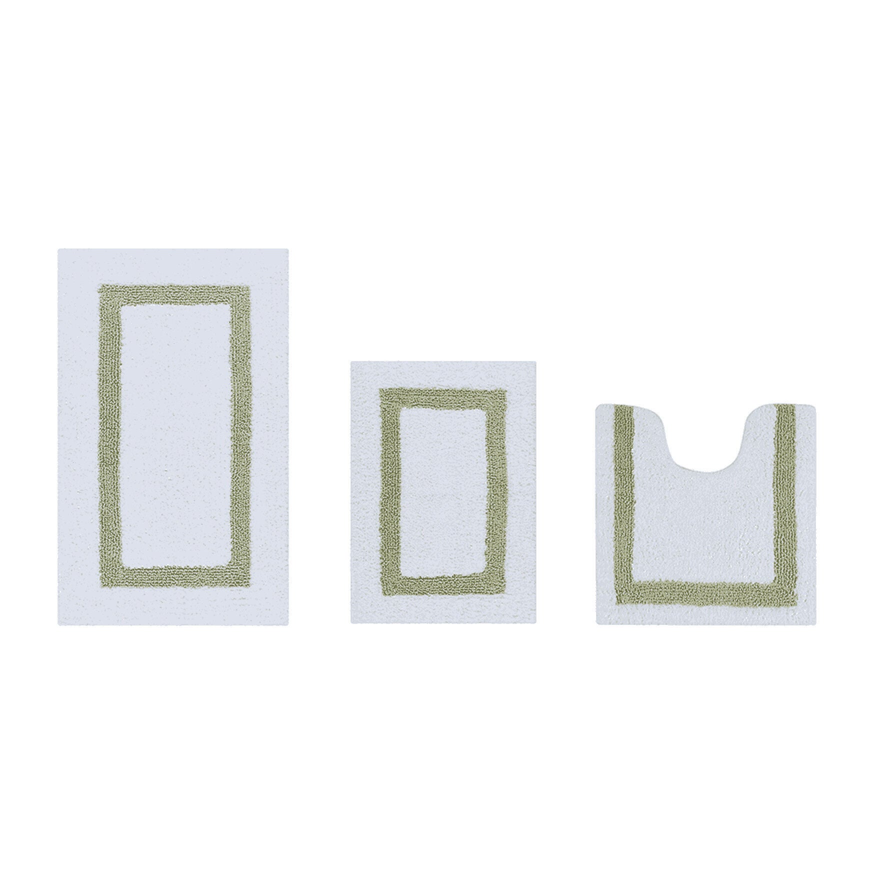Hotel Collection 100% Cotton 3 Piece (17 inches X 24 inches | 20 inches X 20 inches | 21 inches X 34 inches) Bath Rug Set, WHITE SAGE, hi-res image number 0