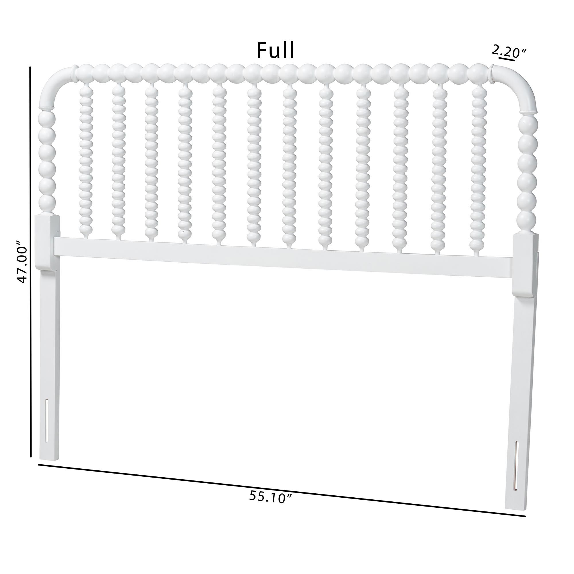 Finley Turned Bobbin Headboard, WHITE, alternate image number 5