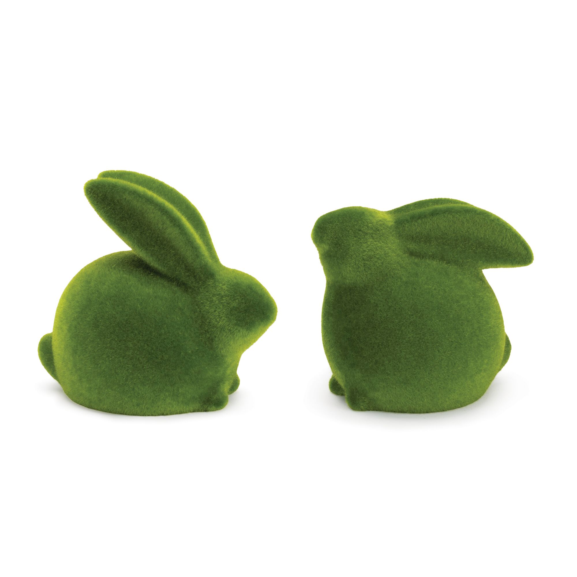 Mossy Terra Cotta Rabbit Figurine (Set of 2), GREEN, hi-res image number 0