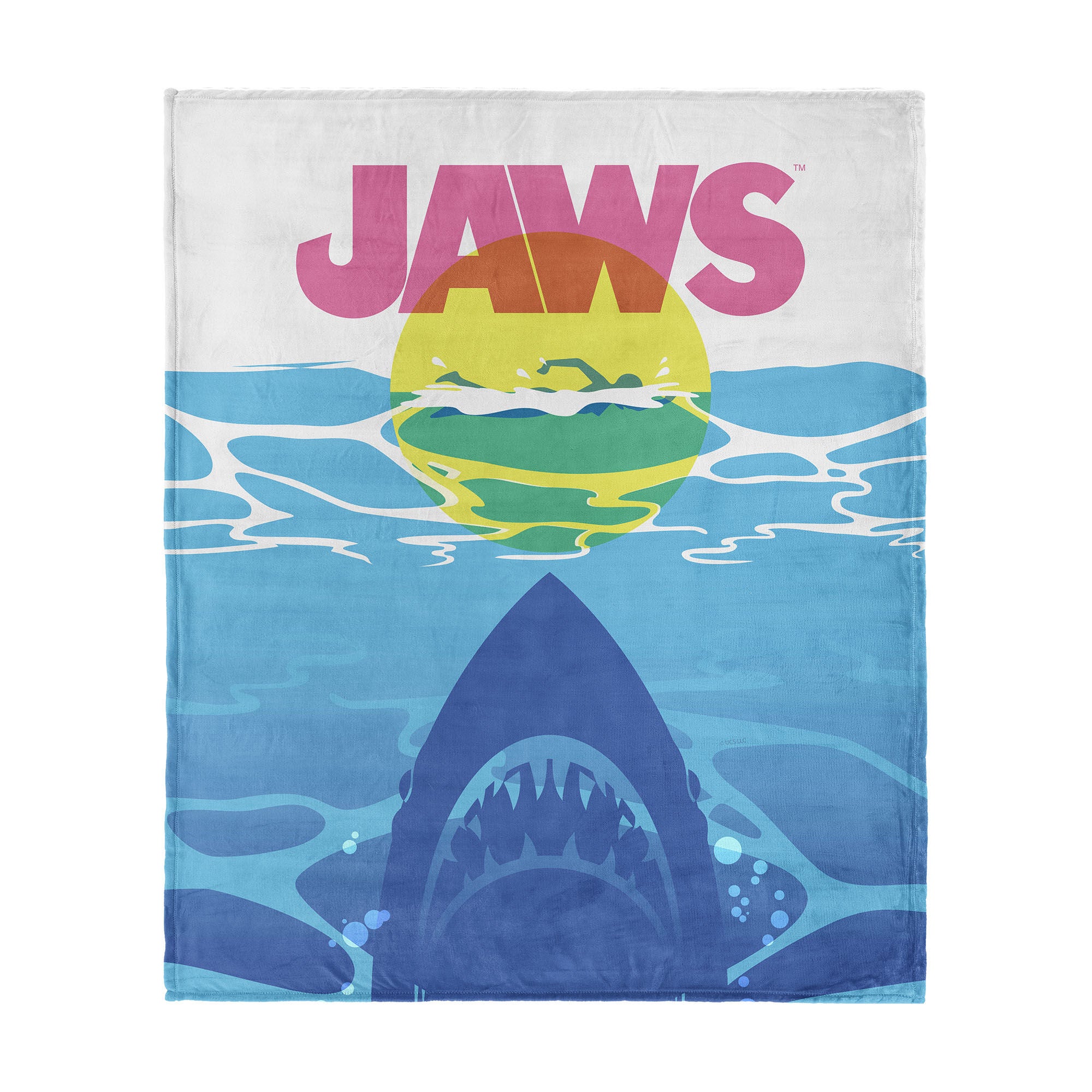 Jaws CMYK Poster Silk Touch Throw Blanket 60x80 inches, POSTER, hi-res image number 0