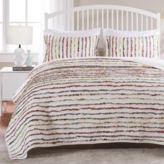 Bella Ruffle Floral 100% Cotton Quilt Set