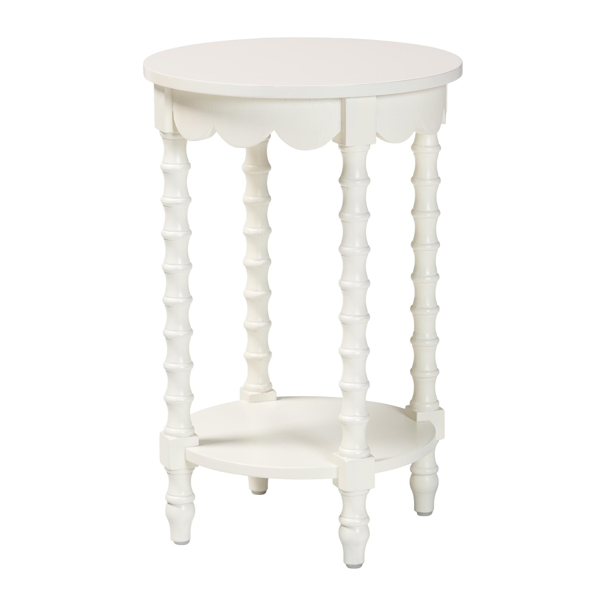 Sally Round Nightstand, WHITE, alternate image number 1