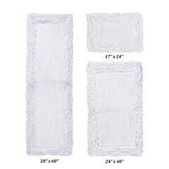 Shaggy Border Bath Rug Mat, 3-Pc. Set