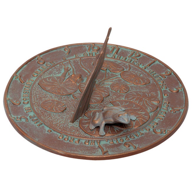 Frog Sundial, COPPER VERDI, hi-res image number null