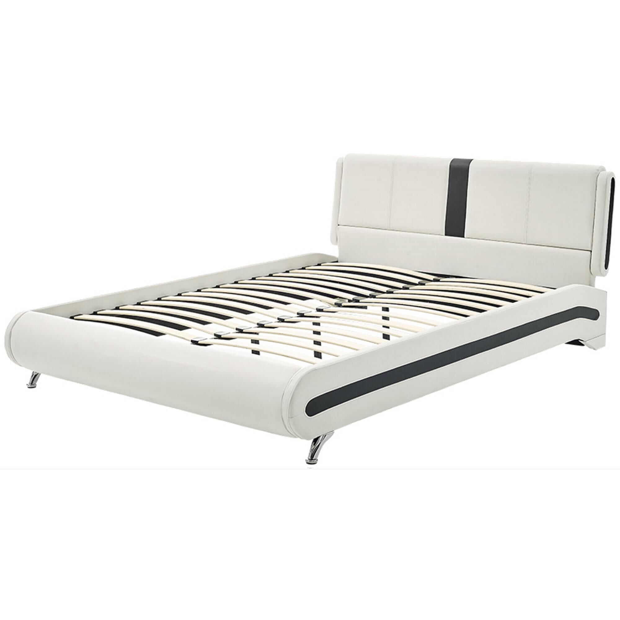Carlton Platform Bed, Queen, White, WHITE, alternate image number 2
