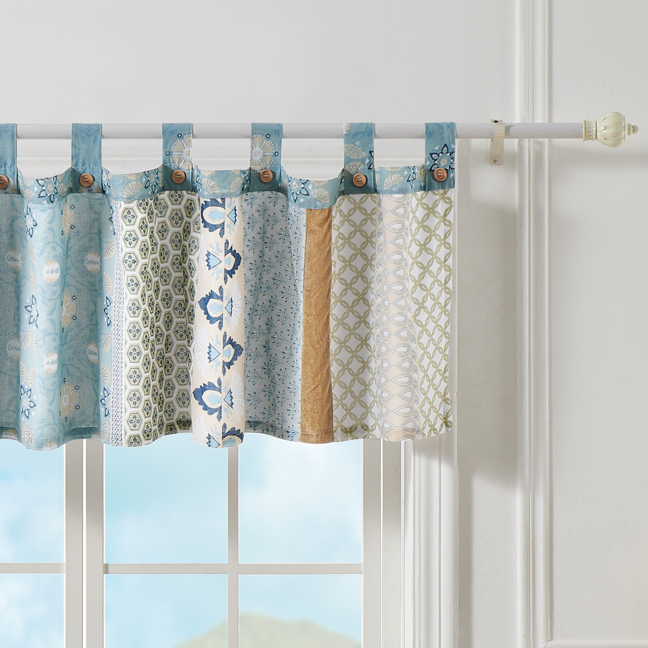 Thalia Window Treatment Valance Curtains, Tango, BLUE, alternate image number 4