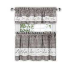 Live, Love, Laugh Window Curtain Tier Pair and Valance Set - 58x36