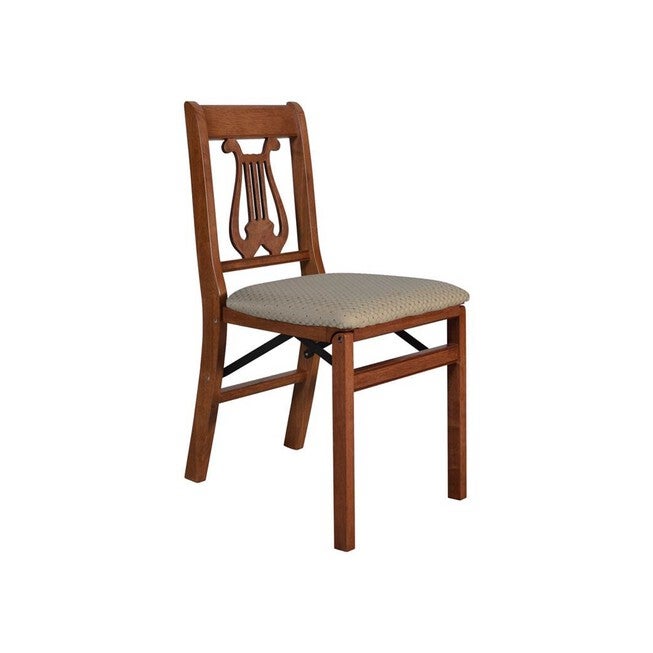 Music Back Wood Folding Chairs, Set Of 2, CHERRY, hi-res image number 0