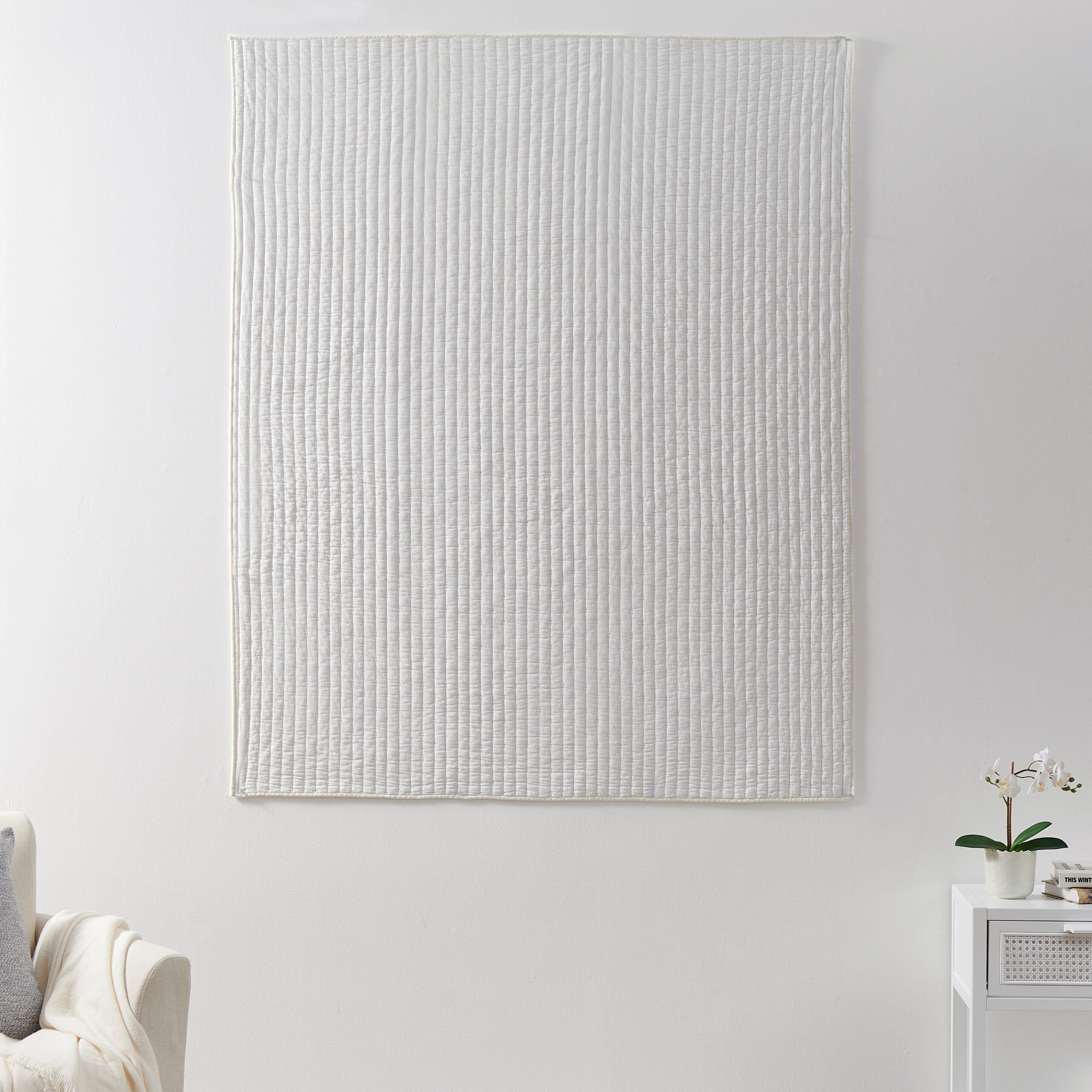 Monterrey Solid Textured Quilted Throw Blanket, Coral, ANTIQUE WHITE, alternate image number 3