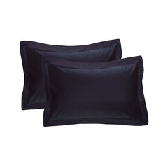 Fresh Ideas Poplin Tailored 2-Pack Black Pillow Sham