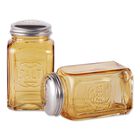 Retro Glass Salt & Pepper Set - Amber, , on-hover image number null