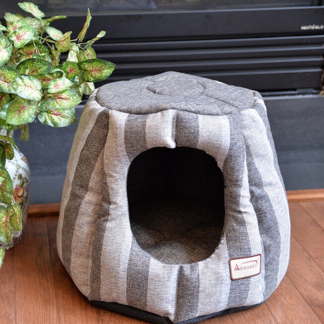 Cat Cave Bed, Gray and Silver, , alternate image number null