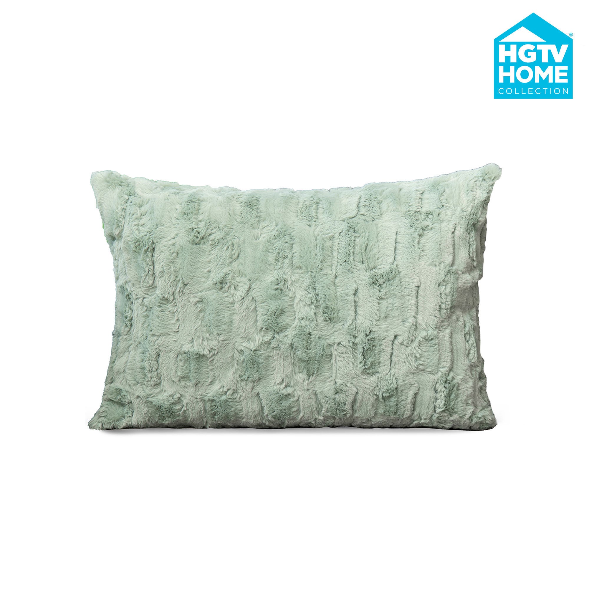 HGTV Art Deco Brushed Faux Fur Pillow Quietude 14 x 20 inches, MULTI, hi-res image number 0