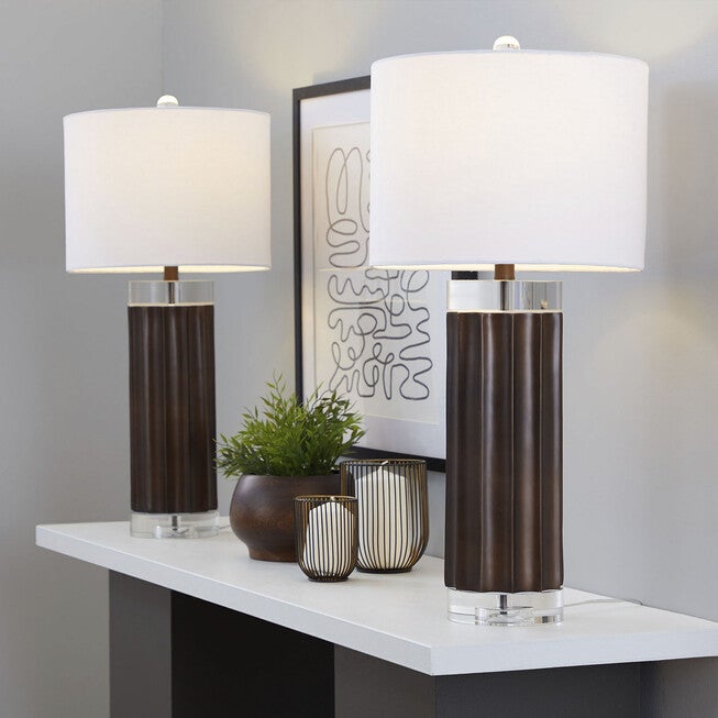 Cylinder Fluted 29.25 inches Polyresin Table Lamp - Set Of 2, , alternate image number 6