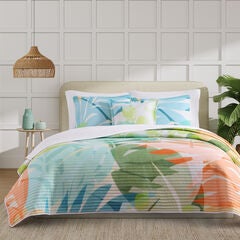 TIKI FULL/QUEEN 3PC. QUILT SET